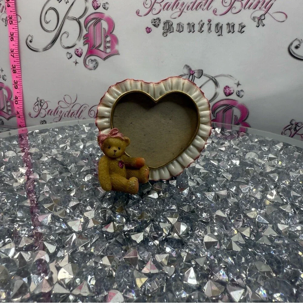 Picture frame 1997 October bear gemstone birthstone mini frame vintage